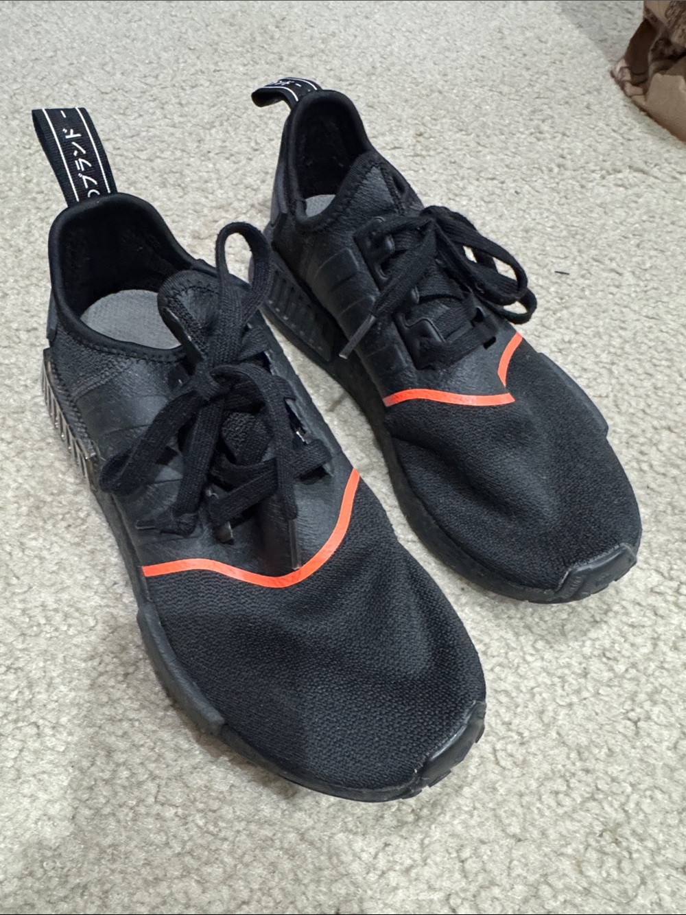 adidas Men's Black Sneakers with Orange Detail